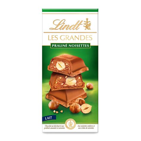 Lindt Les Grandes Tablette De Chocolat Au Lait Pralin Noisettes