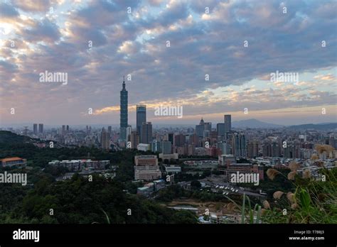 Aerial View Of The Taipei 101 And Cityscape From Xiangshan At Taipei