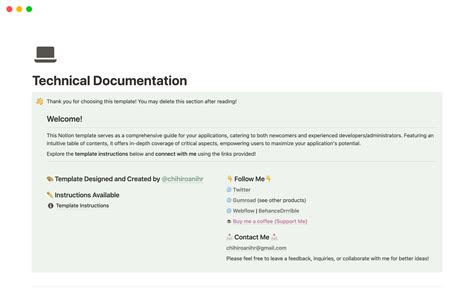 Technical Documentation Template by chihiroanihr | Notion Marketplace