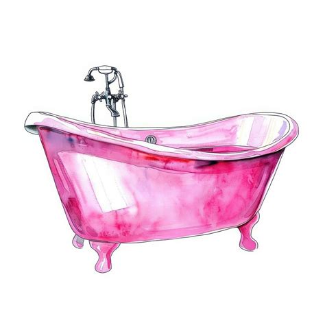 Elegant Pink Vintage Bathtub Illustration Free Photo Illustration