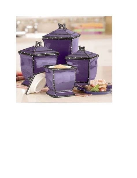 86001 Tuscany Purple Ruffle Ceramic 4 Piece Canister Set By Ack 1014158 In 2023 Purple