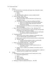 Ch 2 Intentional Torts Outline Docx Ch 2 Intentional Torts I II