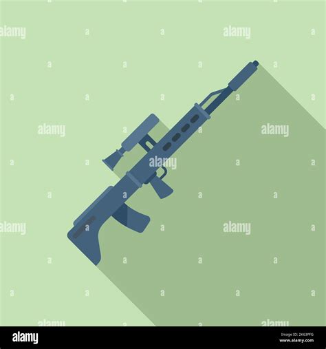 Army Sniper Icon Flat Vector Rifle Gun Military Scope Stock Vector