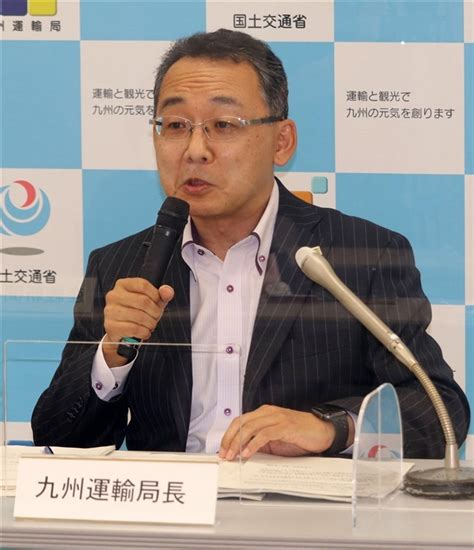 着任の記者会見をする九州運輸局長の河原畑徹氏＝21日、福岡市 地域交通と観光、コロナ後へ「喫緊の対応が必要」 河原畑・九州運輸局長が着任