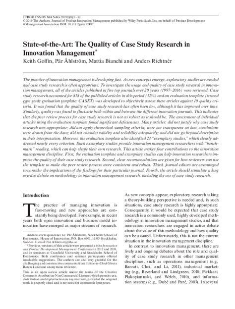 Pdf State Of The Art The Quality Of Case Study Research In