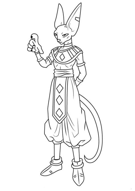 Dios De La Destrucción Beerus para colorear imprimir e dibujar