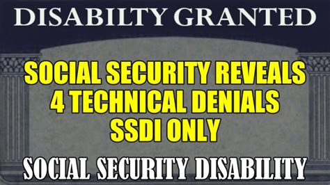 SSDI FOUR TECHNICAL DENIALS FOR SSDI YouTube