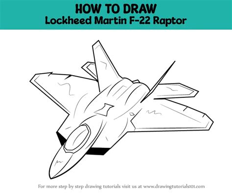 How to Draw Lockheed Martin F-22 Raptor (Fighter Jets) Step by Step ...