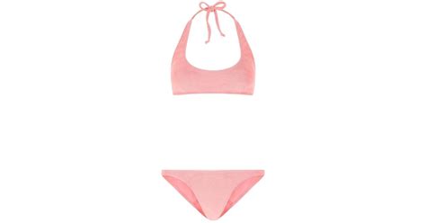 Lisa Marie Fernandez Stretch Terry Amber Bikini In Pink Lyst