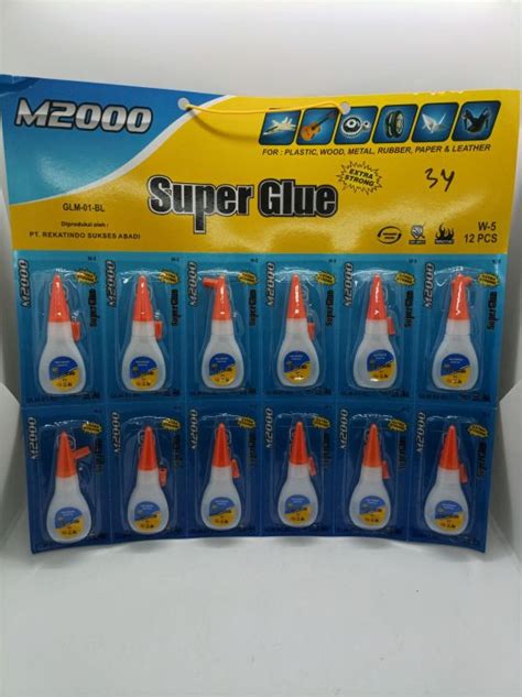 Lem Super Glue M2000 1 Lembar Isi 12 Pcs Lazada Indonesia