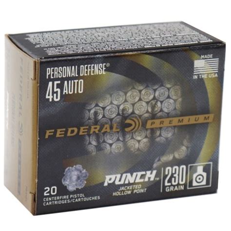 Buy Federal Punch 45 Acp Auto Ammo 230 Grain Jacketed Hollow Point