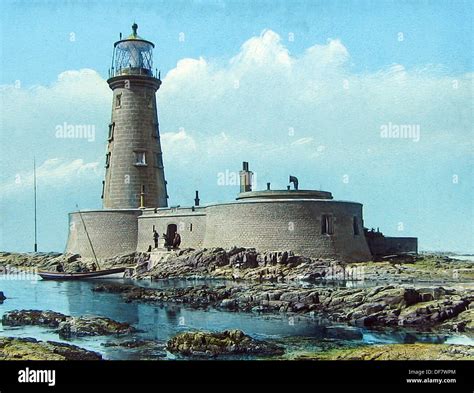 Longstone Lighthouse Farne Islands Victorian period Stock Photo - Alamy