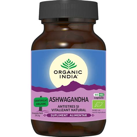 Supliment Alimentar Ashwagandha Antistres Capsule Organic India