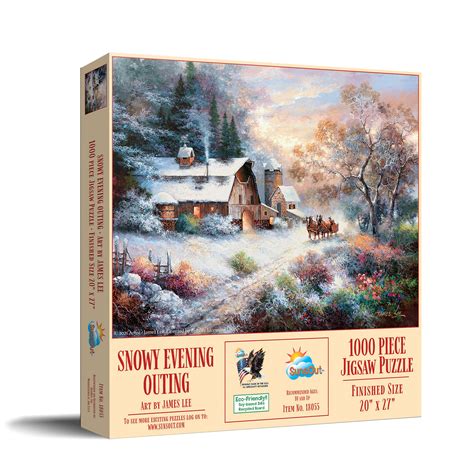 Snowy Evening Outing Pieces Sunsout Puzzle Warehouse