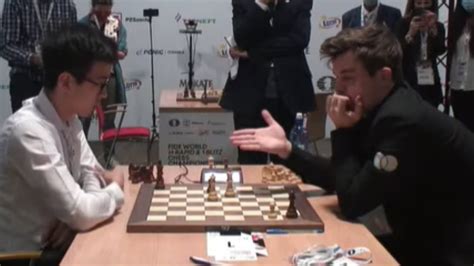 Magnus Carlsen Resigns In The Game Against Grandmaster Abdusattorov In