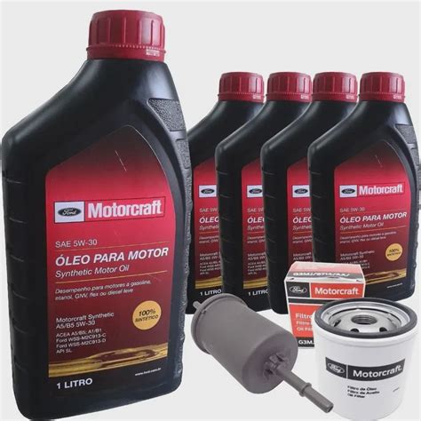 Kit troca de óleo 5 litros Motorcraft 5W30 e filtros Ford Ka Ecosport