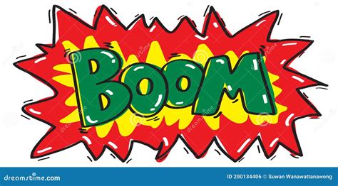 Vector Word Boom Freehand Doodle For Comicdrawing Word Boom Stock