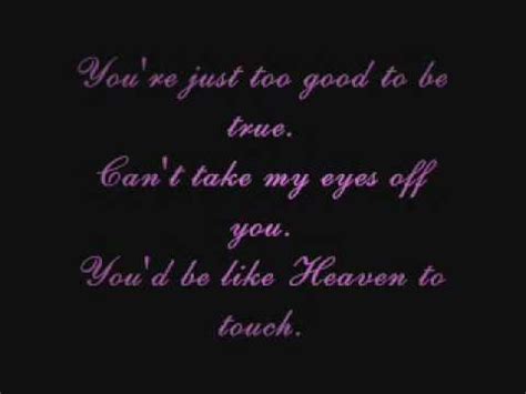 Can T Take My Eyes Off You Lyrics Youtube