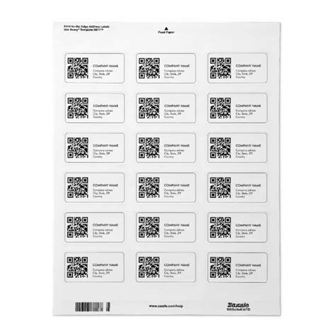 Custom Qr Code Simple White Business Address Label Zazzle