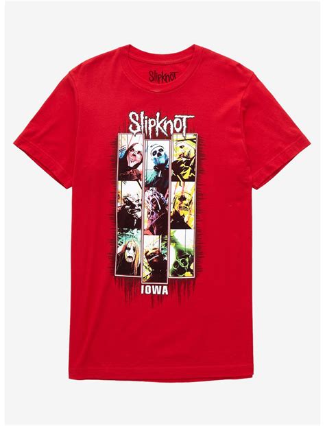 Slipknot Iowa Red Panel Group Masks T Shirt Hot Topic