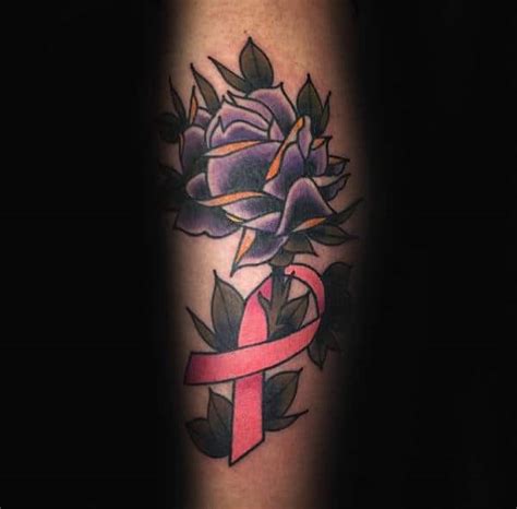 71 Cancer Ribbon Tattoos For Men