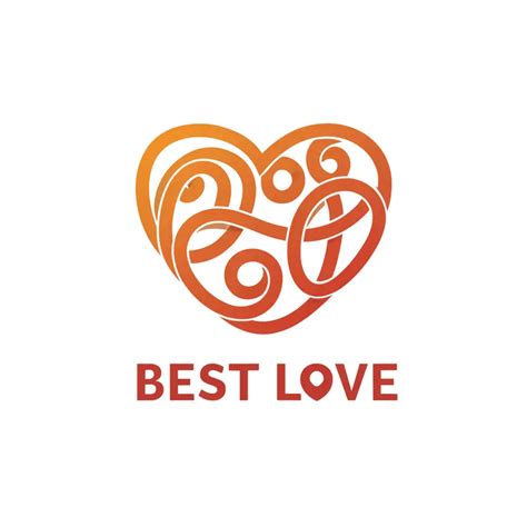 Logo Design For Best Love Heart Symbol In Moderate Style On Clear