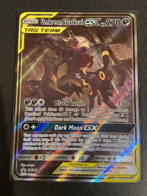 Mavin Pokemon Tcg Umbreon And Darkrai Gx Sm Tag Team Black Start