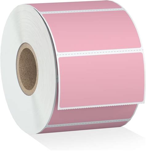 Misofuki 2 25x1 25 1000 Labels Rectangular Pink Direct Thermal Stickers Labels Roll