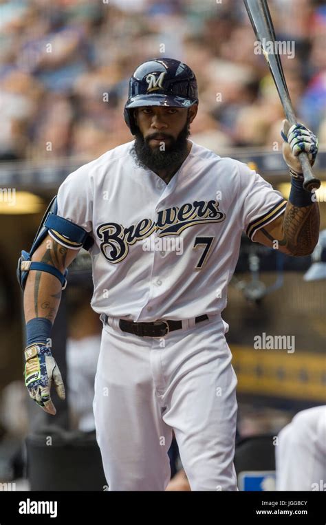 July Milwaukee Brewers First Baseman Eric Thames On Deck