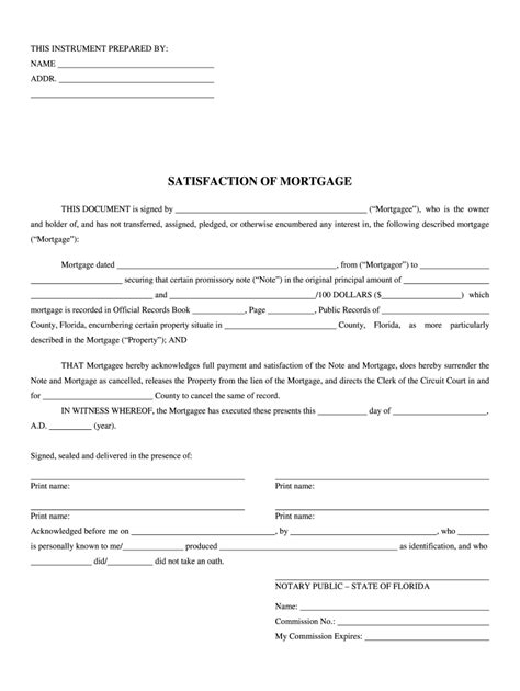 Satisfaction Of Mortgage Florida Fill Out Sign Online Dochub