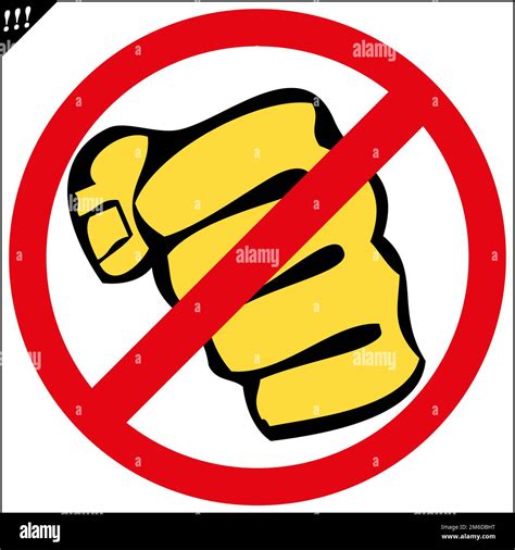 No fighting karate red circle stop sign Stock Photo - Alamy