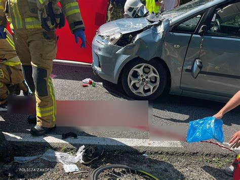 Dramatyczna walka o życie rowerzysty potrąconego w Jurgowie ZDJĘCIA