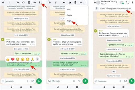 Cómo fijar mensajes en conversaciones de WhatsApp