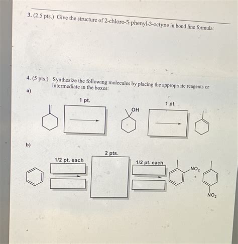 Solved Pts Give The Structure Of Chloro Phenyl Octyne