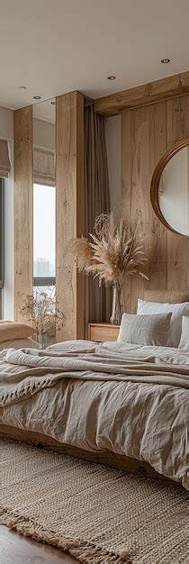 Premium Photo | Modern Natural Wood Bedroom Interior Design