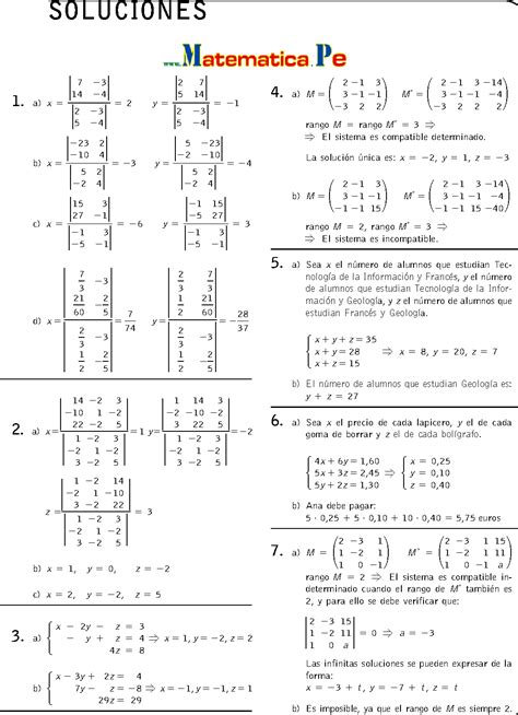 Ejercicios Resueltos De Sistemas De Ecuaciones Lineales Para Estudiar