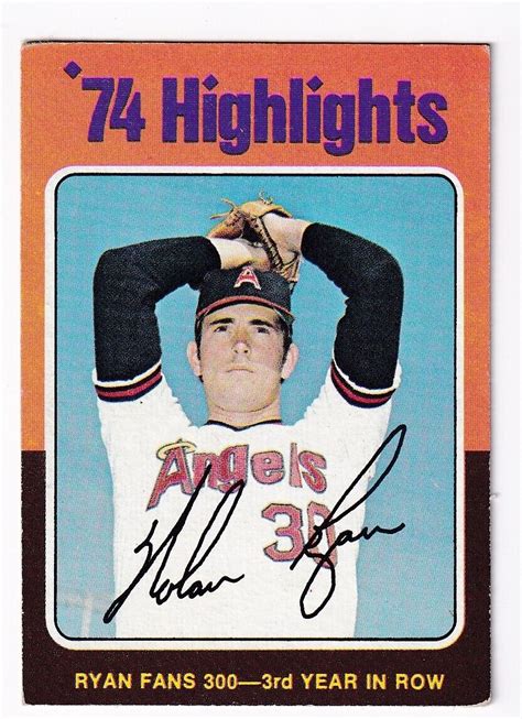 Nolan Ryan Topps Highlight Baseball Card Angels Ebay