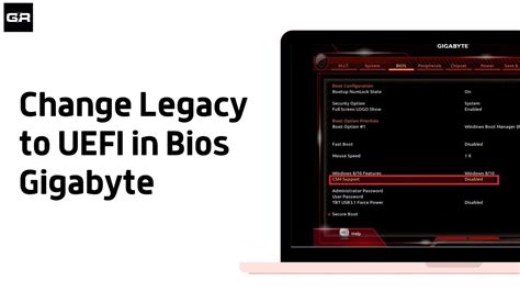 How To Change Legacy To Uefi In Bios Gigabyte Youtube