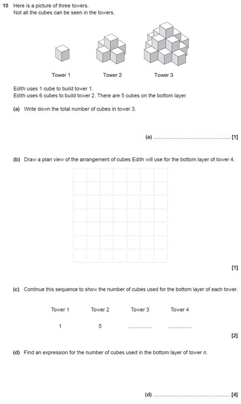 Gcse 9 1 Maths Quadratic Sequences Past Paper Questions Pi Academy