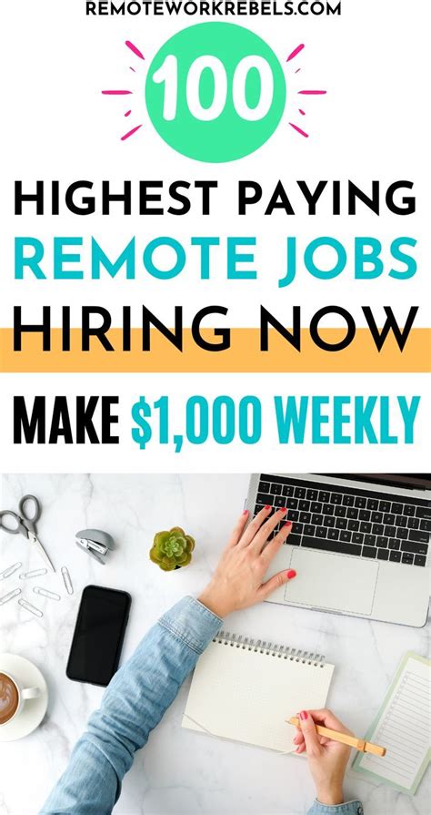 Highest Paying Remote Jobs Hiring Now Weekly Remote Jobs