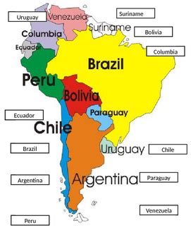 South America Map Labeled In Spanish United States Map