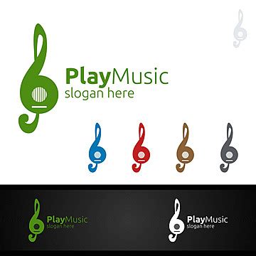 Logo Design With Abstract Concept Of Music Notes And Play Button Vector