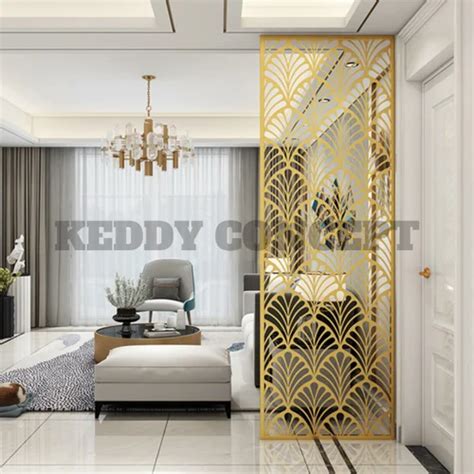 Golden Stainless Steel Screens Metal Partition Color Coated 1 Panel