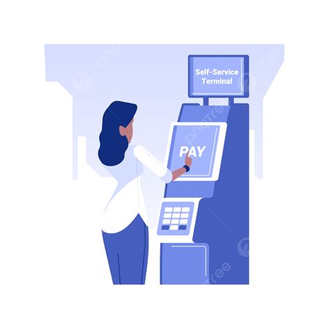 Self Service Bank Terminal Isolated Concept Vector Illustration