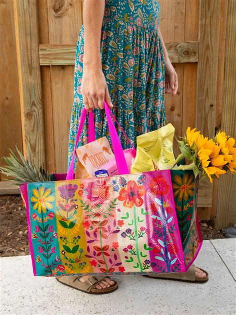 Carry All Tote Bag Flower Natural Life