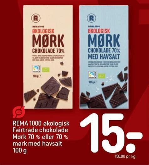 Rema Kologisk Fairtrade Chokolade M Rk Eller M Rk Med