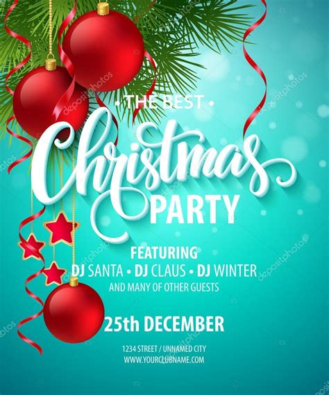 Vector Christmas Party Design Template Vector Illustration Stock Vector Image By ©viky 91003108