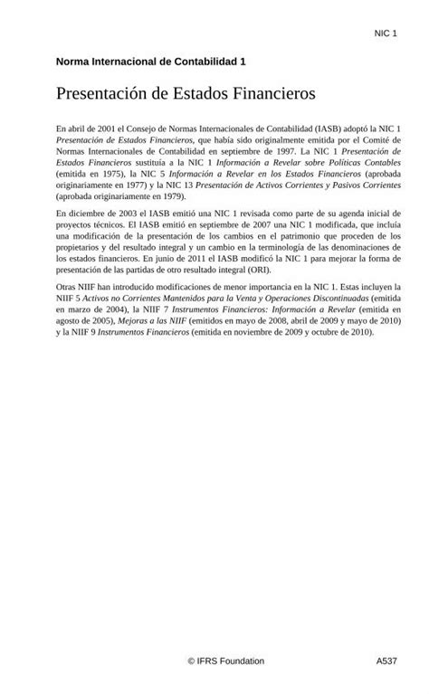 Pdf Norma Internacional De Contabilidad En Marzo De