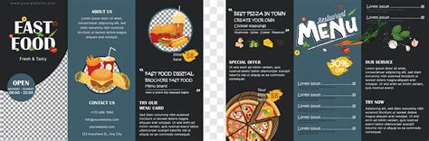 Fast Food Restaurant Brochure Trifold Png PNGWing