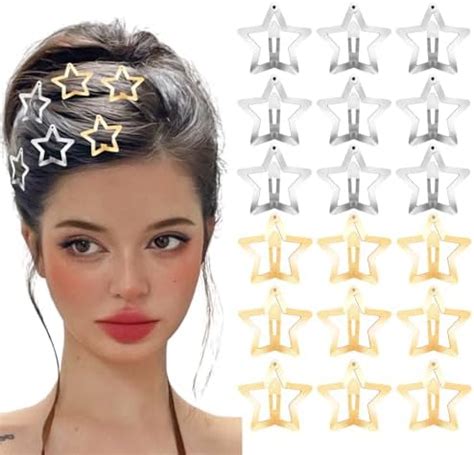 Amazon JUNEBRUSHS Star Hair Clips 30 PCS Silver And Golden Star